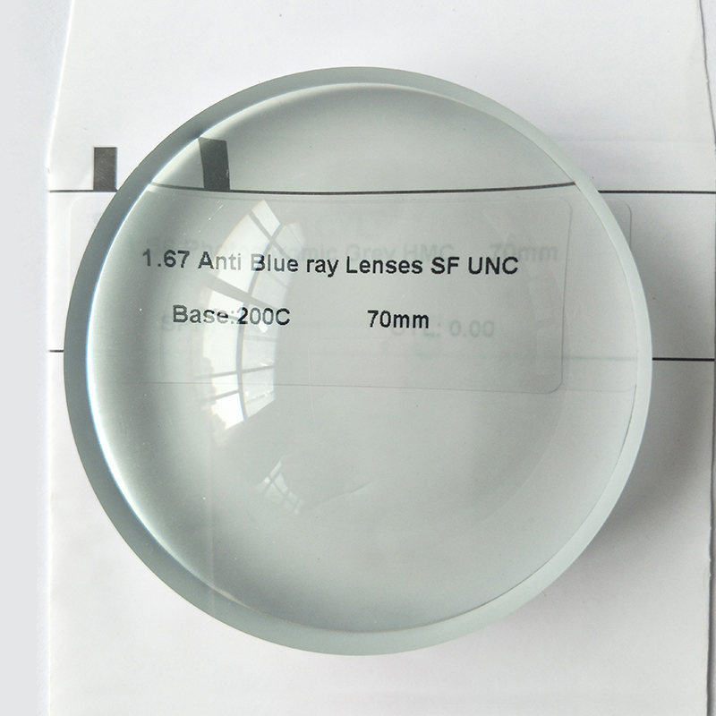 1.67 Ống kính tầm nhìn đơn khối màu xanh bán thành phẩm